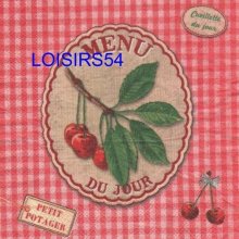 Serviette papier Menu du jour 33 cm x 33 cm 
